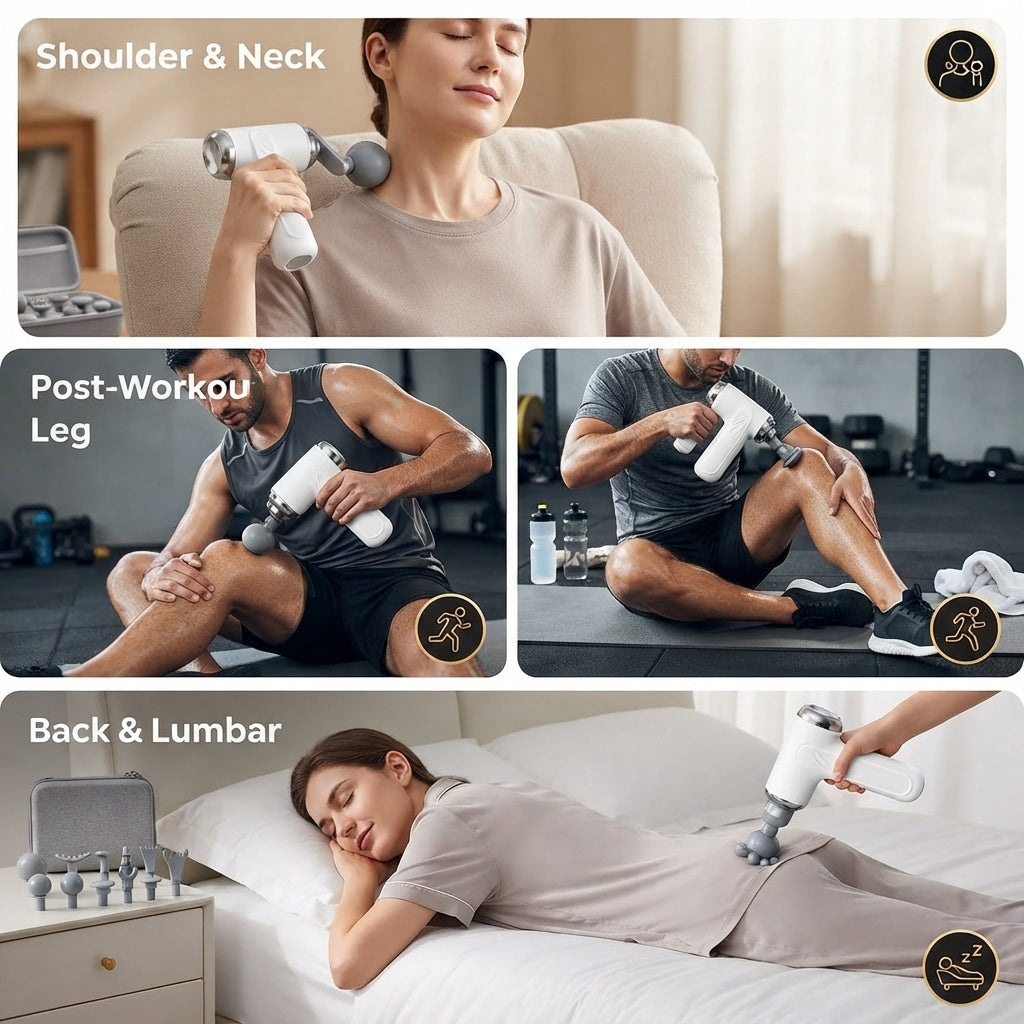 Professional Deep Tissue Massage Gun with 9 Heads & Carrying Case