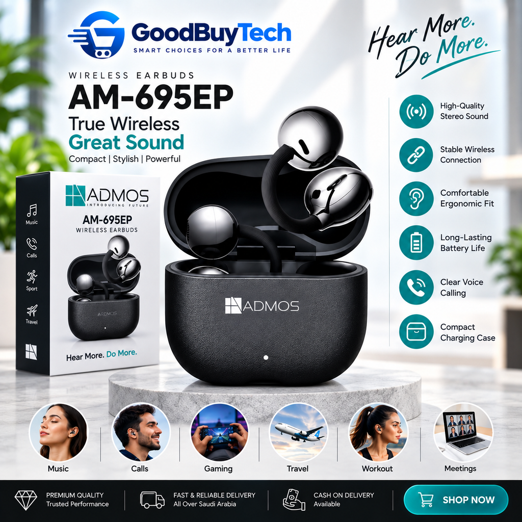 ADMOS AM-695EP Wireless Bluetooth Earbuds with Charging Case